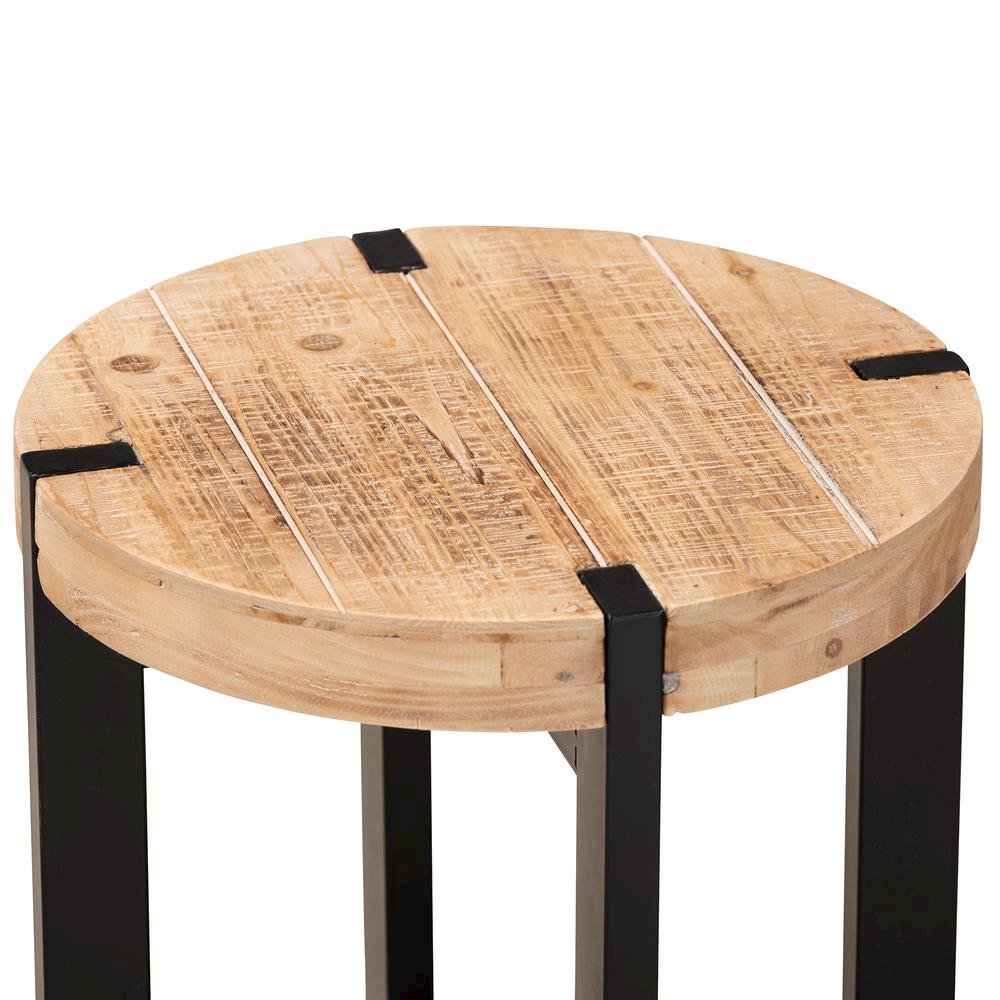 Black Finished Metal End Table