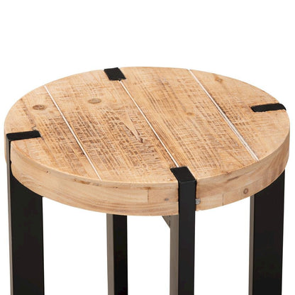 Black Finished Metal End Table