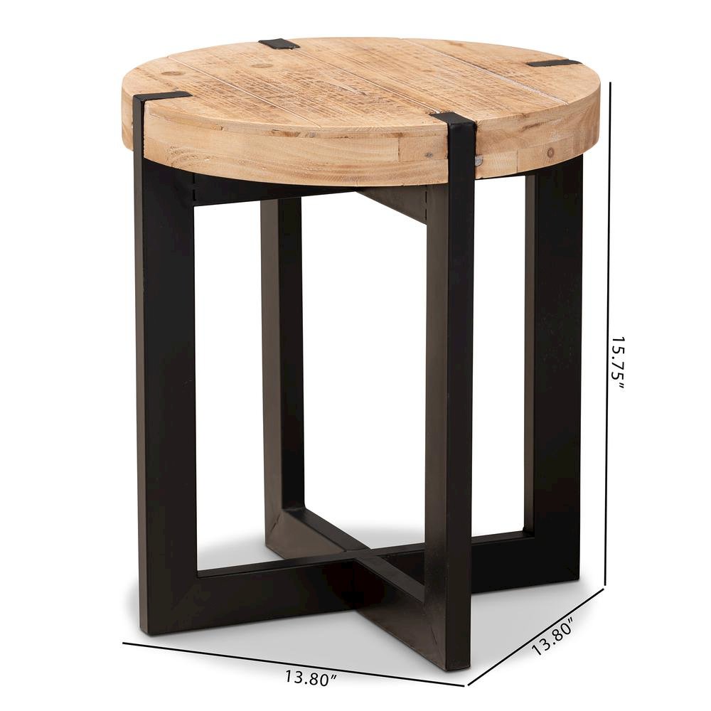 Black Finished Metal End Table