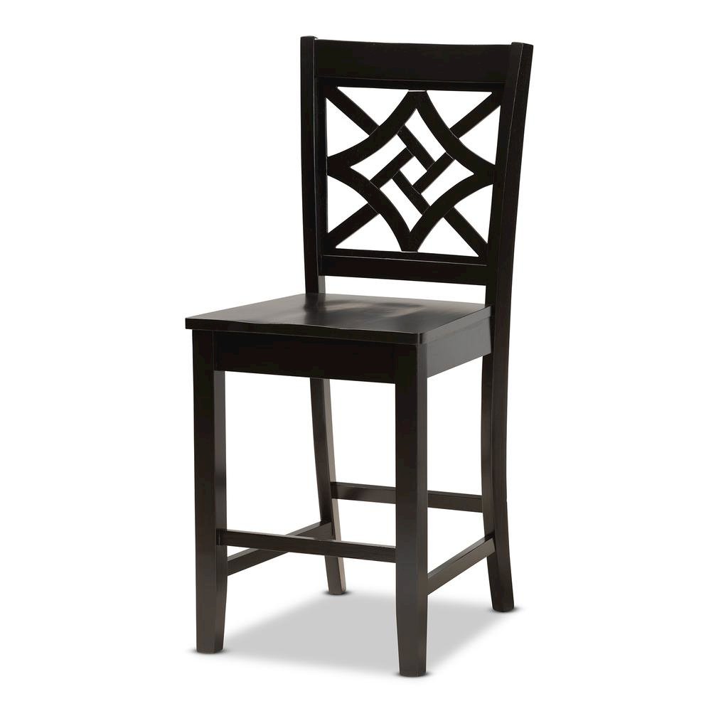 Transitional Dark Brown Finished Wood 5-Piece Pub Set