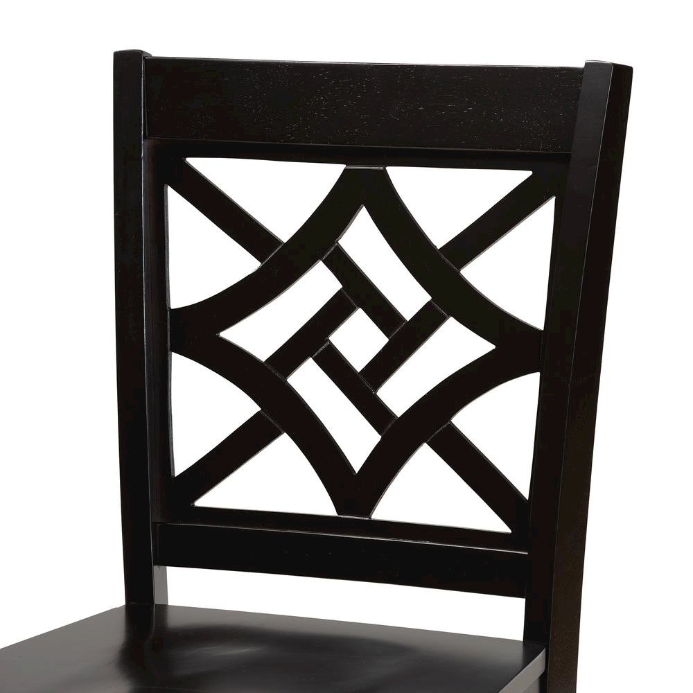 Transitional Dark Brown Finished Wood 5-Piece Pub Set