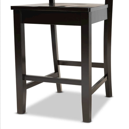 Transitional Dark Brown Finished Wood 5-Piece Pub Set