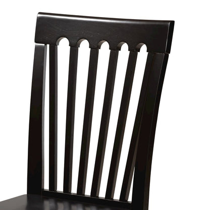 Sasa Modern and Contemporary Dark Brown Finished Wood 5-Piece Dining Set