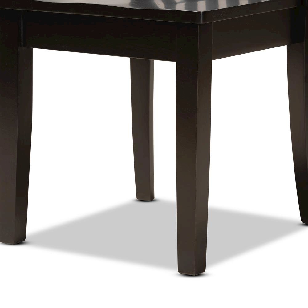 Transitional Dark Brown Finished Wood 2-Piece Dining Chair Set