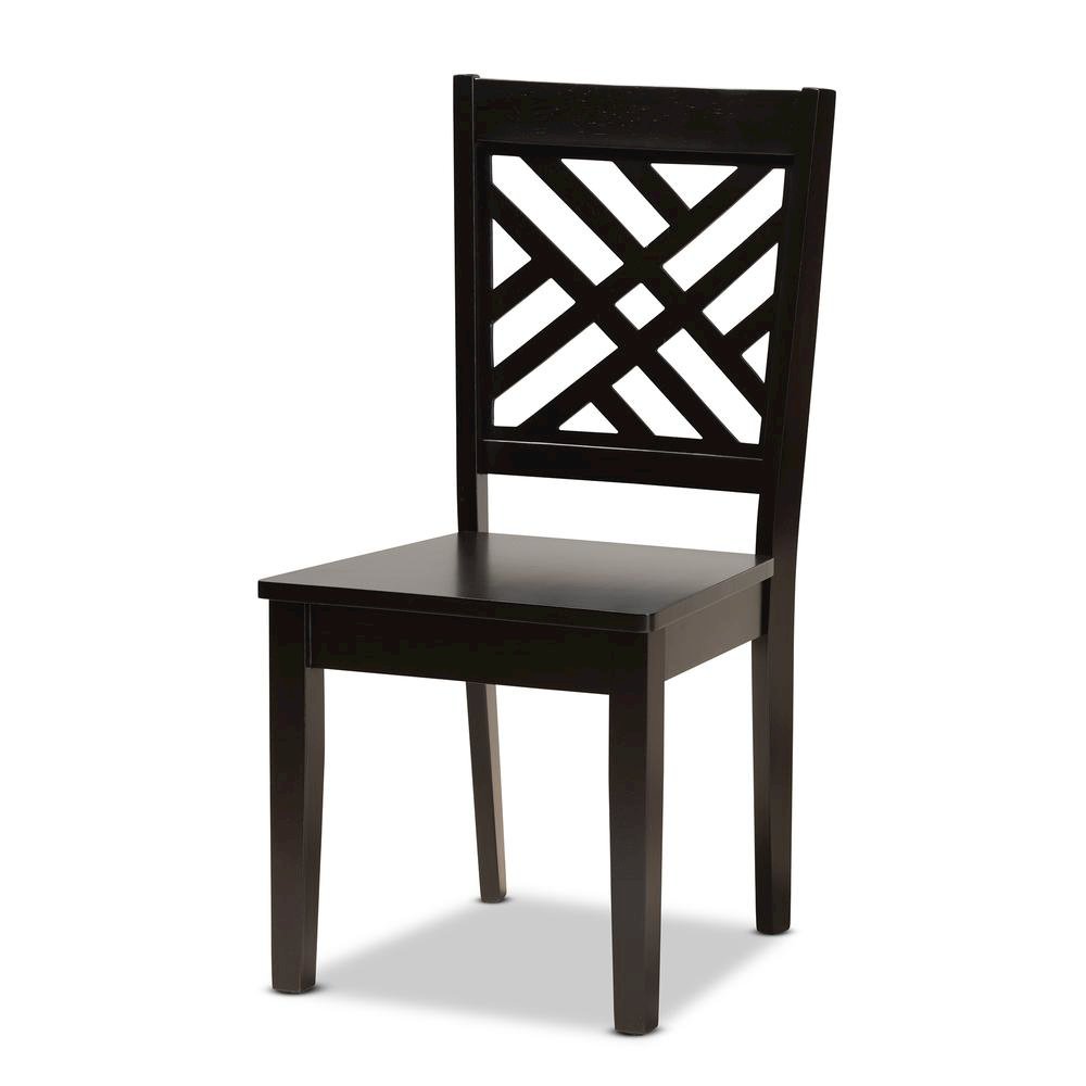 Ela Modern and Contemporary Dark Brown Finished Wood 5-Piece Dining Set
