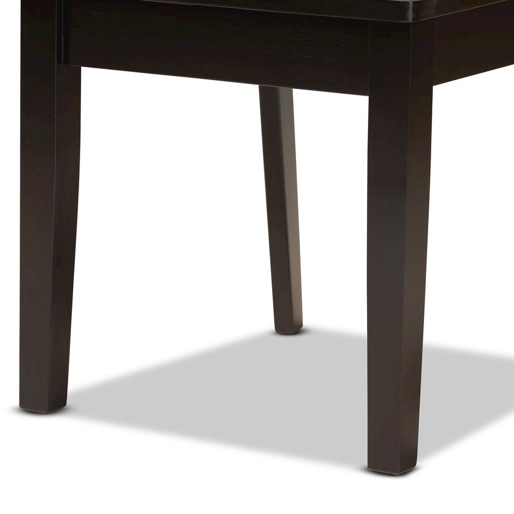 Ela Modern and Contemporary Dark Brown Finished Wood 5-Piece Dining Set