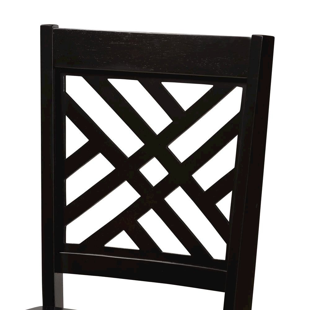 Ela Modern and Contemporary Dark Brown Finished Wood 7-Piece Dining Set