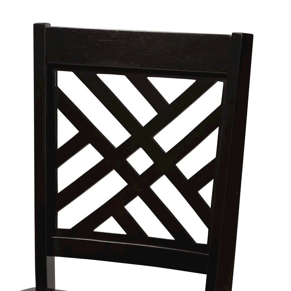 Transitional Dark Brown Finished Wood 2-Piece Dining Chair Set