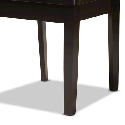 Ani Modern and Contemporary Dark Brown Finished Wood 5-Piece Dining Set