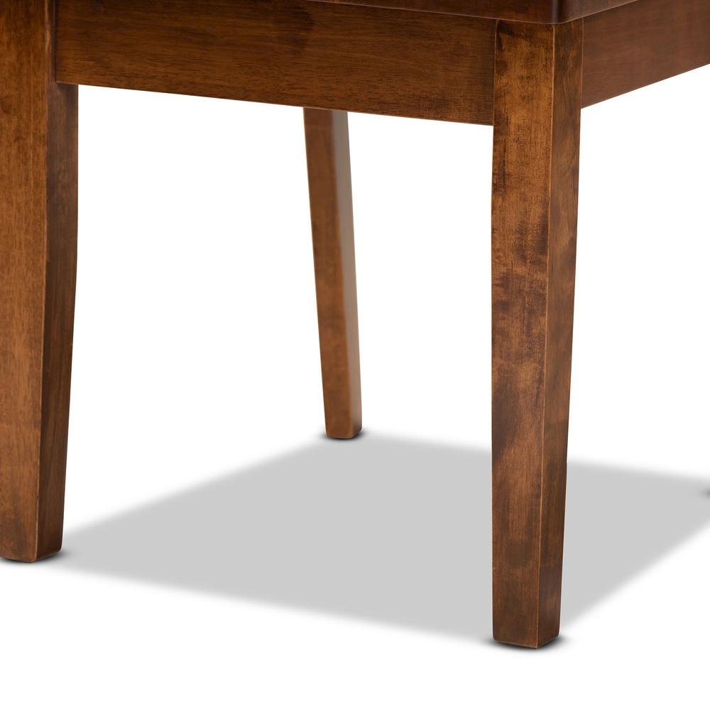 Transitional Walnut Brown Finished Wood 2-Piece Dining Chair Set