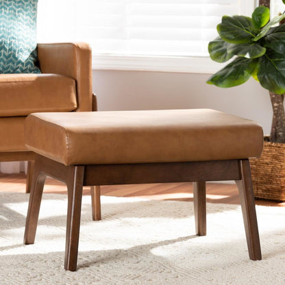 Leather Effect Ottoman