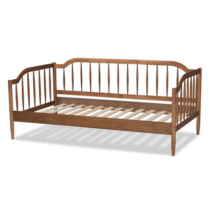 Parson Classic Mid-Century Modern Walnut Brown Finished Wood Twin Size Daybed