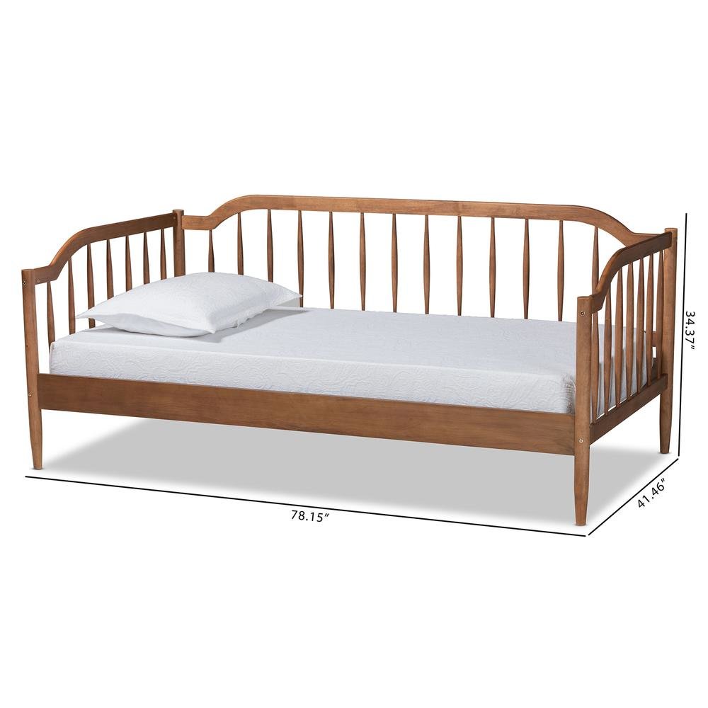 Parson Classic Mid-Century Modern Walnut Brown Finished Wood Twin Size Daybed