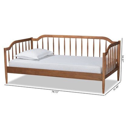 Parson Classic Mid-Century Modern Walnut Brown Finished Wood Twin Size Daybed