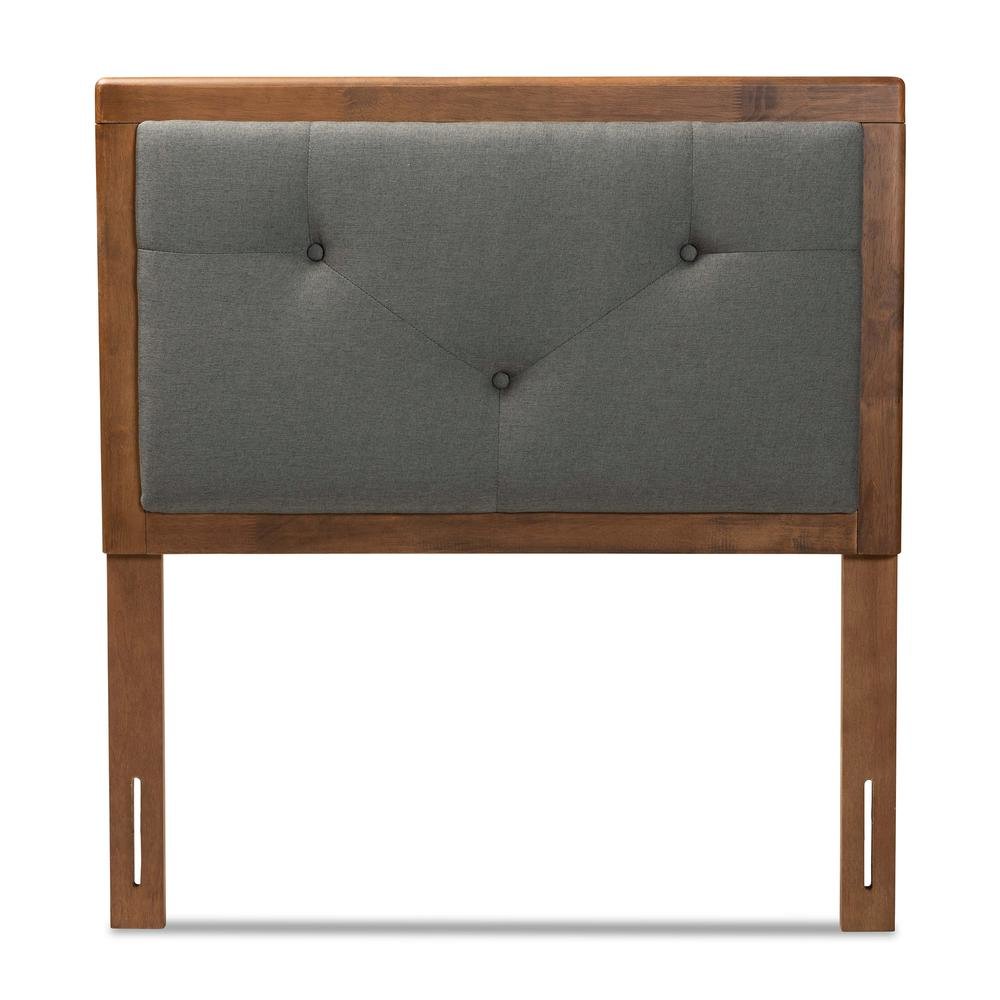 Walnut Brown Finished Wood Twin Size Headboard