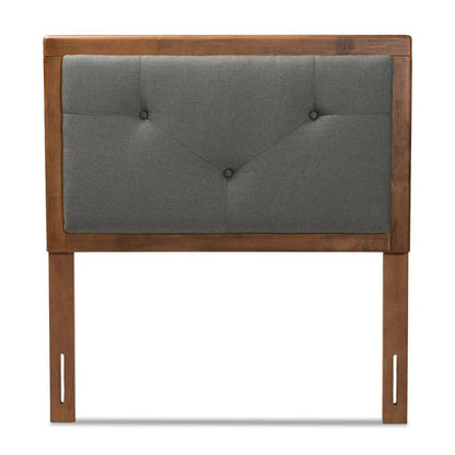 Walnut Brown Finished Wood Twin Size Headboard