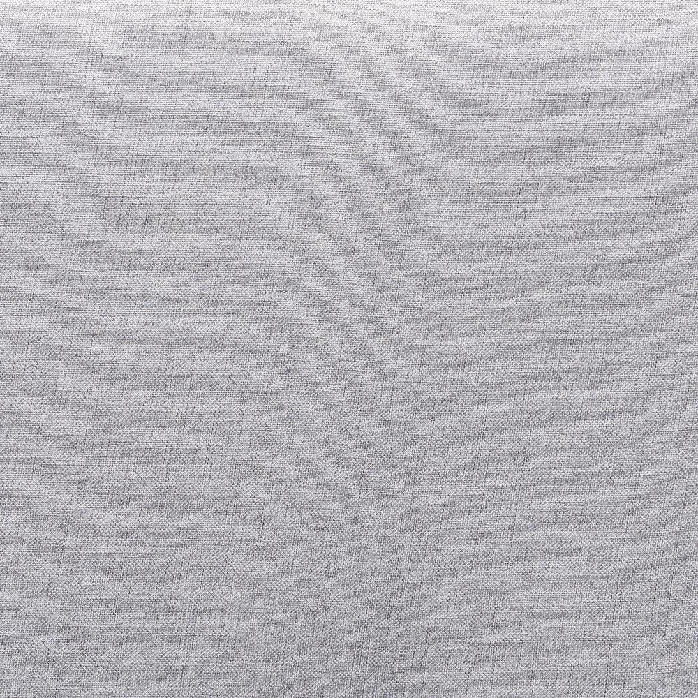 Light Grey Fabric Upholstered and Walnut Brown Finished Wood Twin Size Headboard