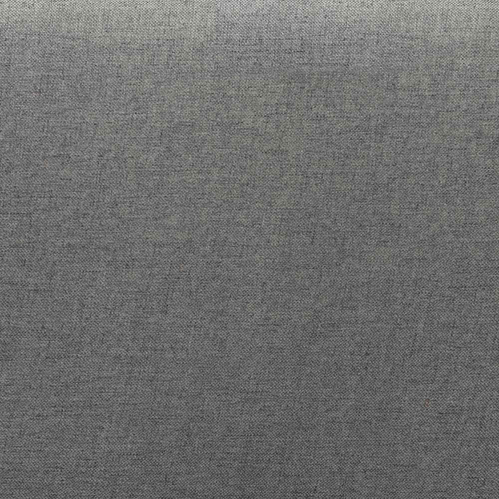 Dark Grey Fabric Upholstered and Walnut Brown Finished Wood Twin Size Headboard