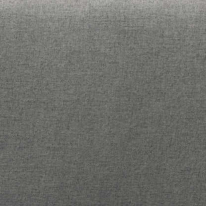 Dark Grey Fabric Upholstered and Walnut Brown Finished Wood Twin Size Headboard