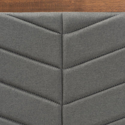 Walnut brown Finished Wood Twin Size Platform Bed