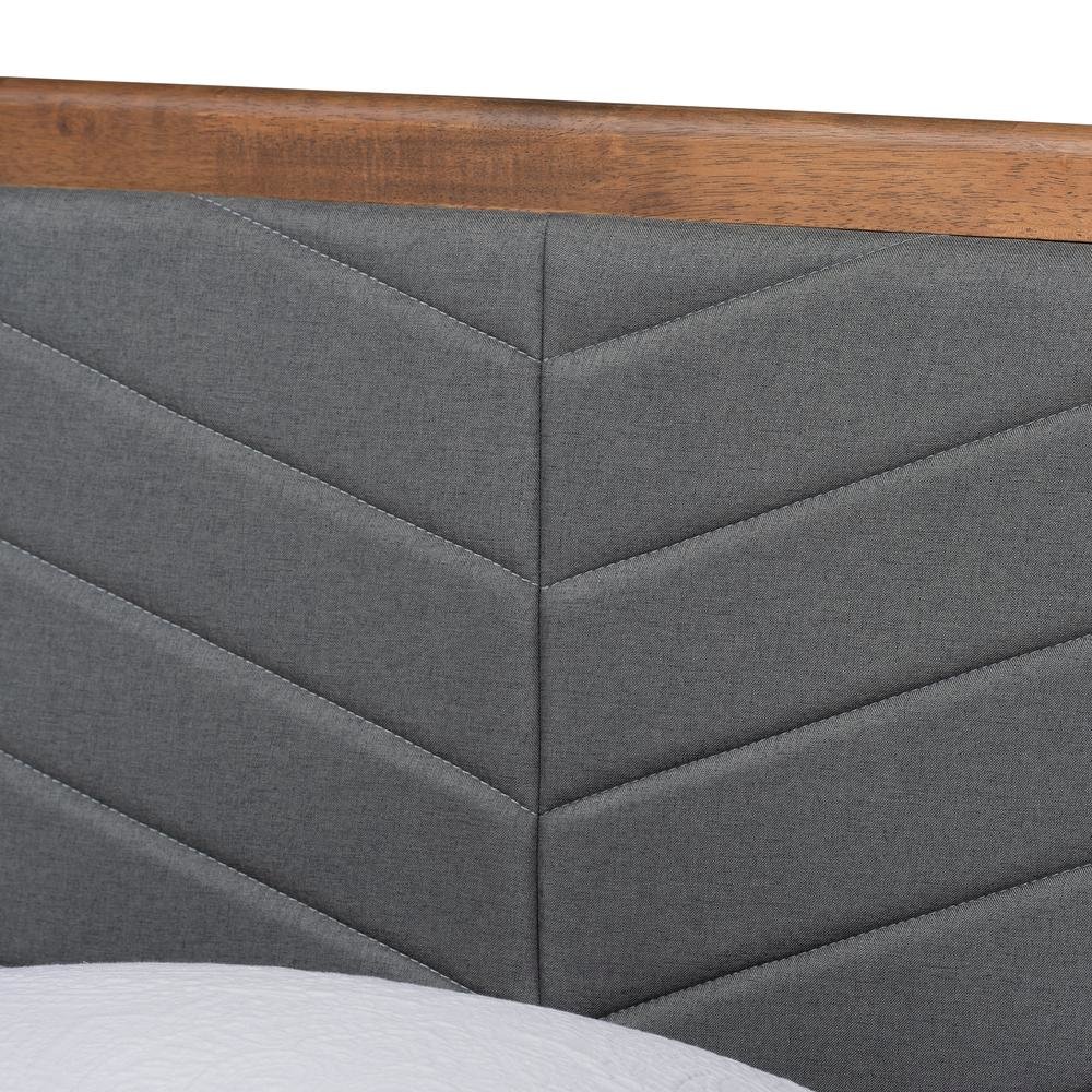 Walnut brown Finished Wood Twin Size Platform Bed