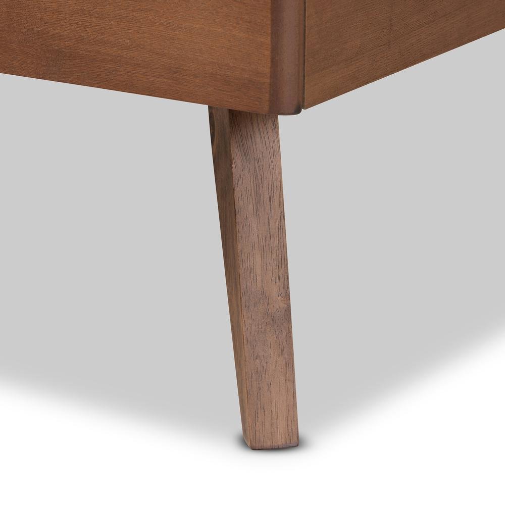 Walnut brown Finished Wood Twin Size Platform Bed