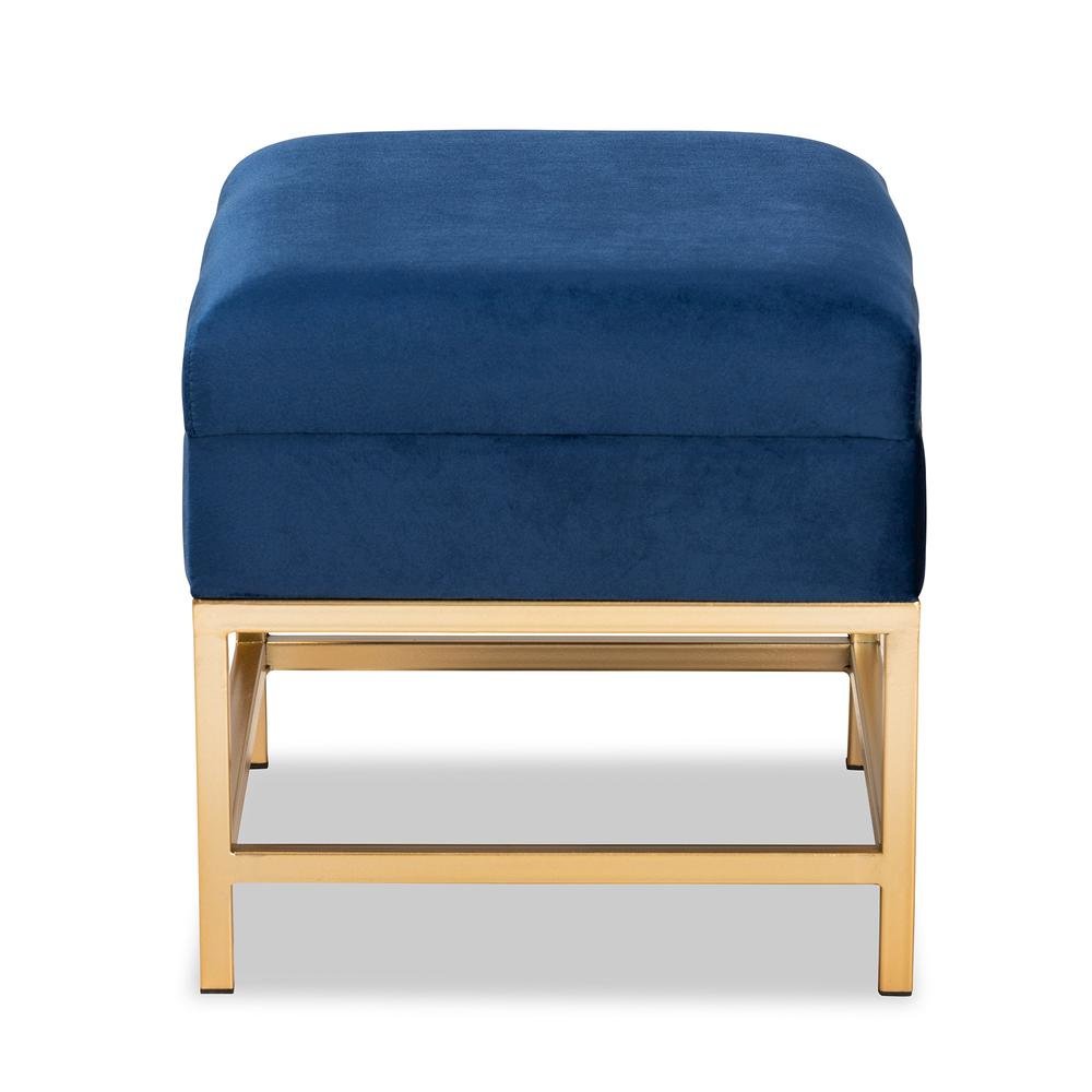 Gold Finished Metal Small Storage Ottoman