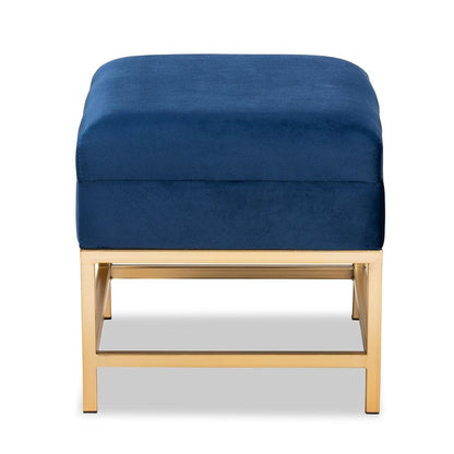 Gold Finished Metal Small Storage Ottoman