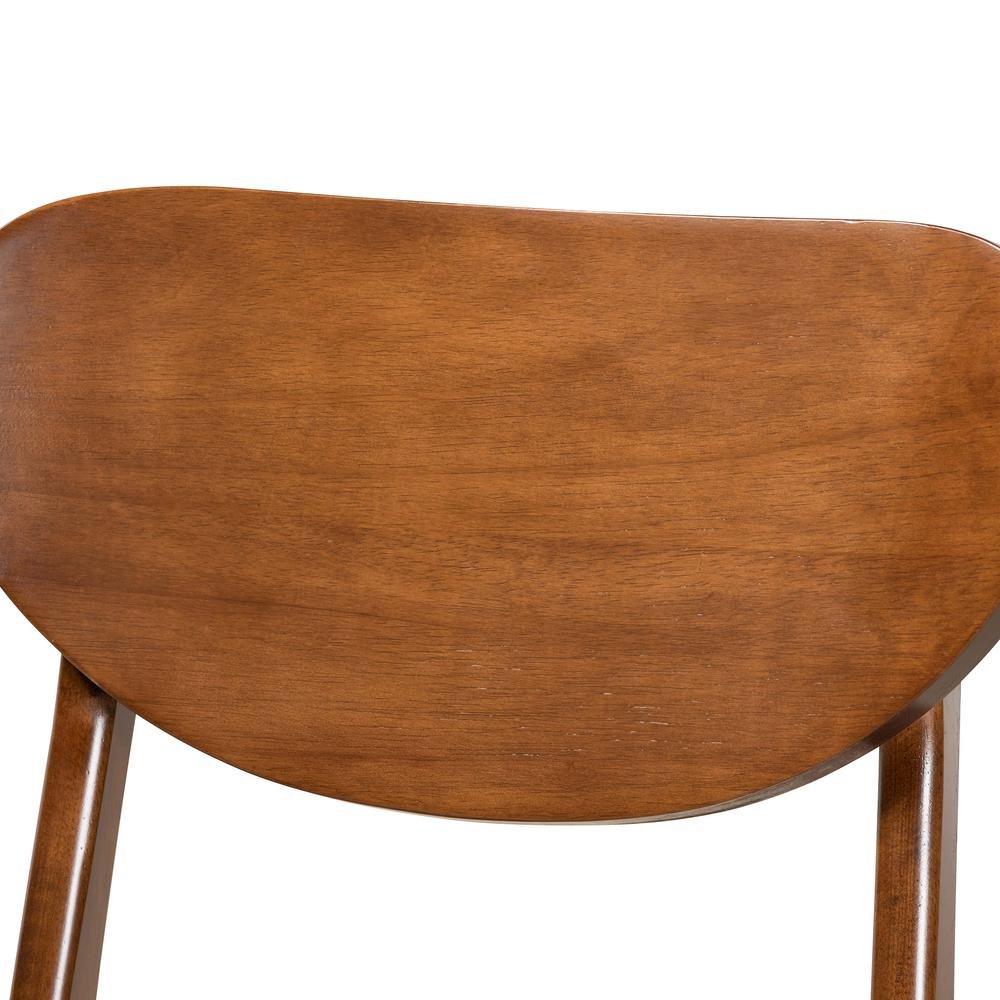 Grey Fabric Upholstered and Walnut Brown Finished Wood 2-Piece Dining Chair Set