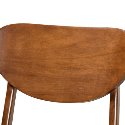 Grey Fabric Upholstered and Walnut Brown Finished Wood 2-Piece Dining Chair Set