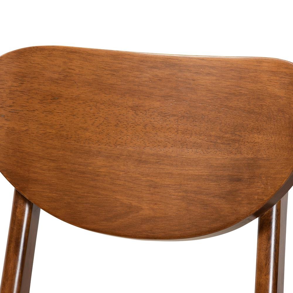 Grey Fabric Upholstered and Walnut Brown Finished Wood 2-Piece Counter Stool Set