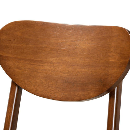 Sand Fabric Upholstered and Walnut Brown Finished Wood 2-Piece Counter Stool Set