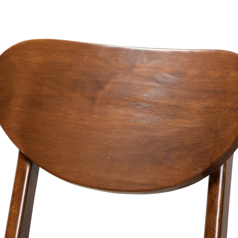 Grey Fabric Upholstered and Walnut Brown Finished Wood 2-Piece Bar Stool Set