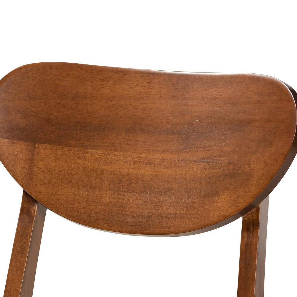 Grey Fabric Upholstered and Walnut Brown Finished Wood 5-Piece Dining Set