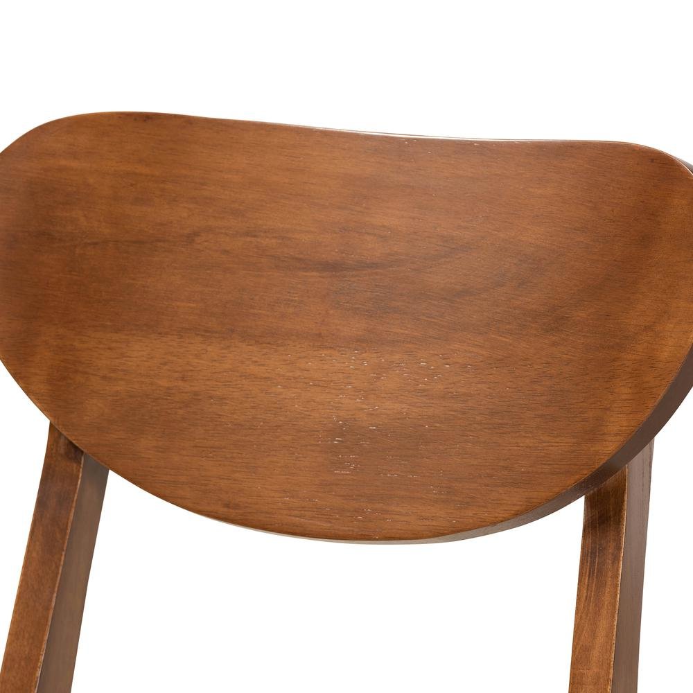 Sand Fabric Upholstered and Walnut Brown Finished Wood 2-Piece Dining Chair Set