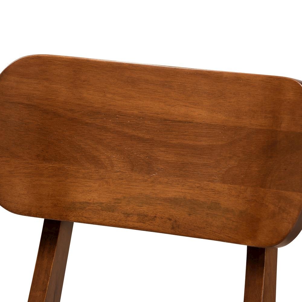 Sand Fabric Upholstered and Walnut Brown Finished Wood 2-Piece Dining Chair Set