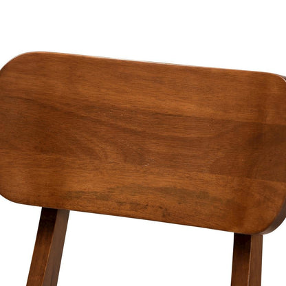Sand Fabric Upholstered and Walnut Brown Finished Wood 2-Piece Dining Chair Set