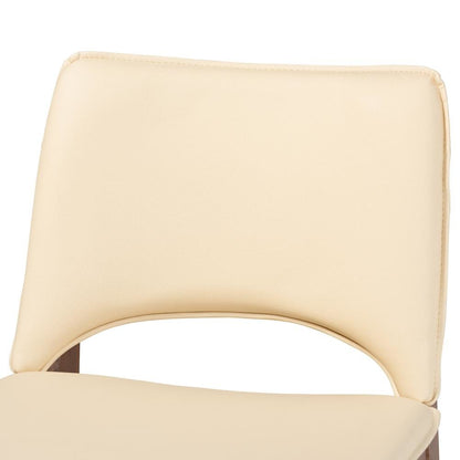 Leather Upholstered and Walnut Brown Finished Wood 2-Piece Dining Chair Set