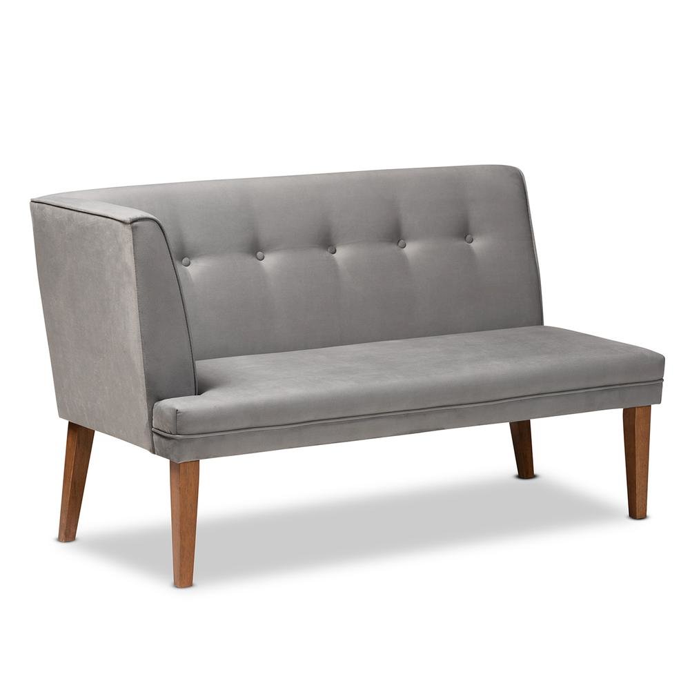 Walnut Brown Finished Wood 2-Piece Dining Nook Banquette Set