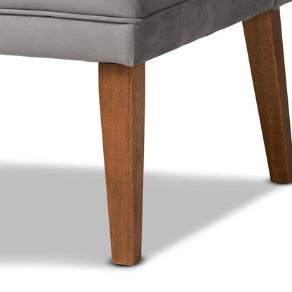 Walnut Brown Finished Wood 2-Piece Dining Nook Banquette Set