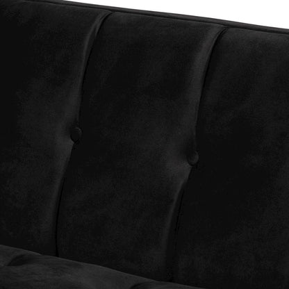 Button Tufted Sofa with Gold-Tone Frame