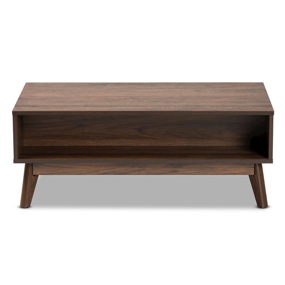 Baxton Studio Hartman Mid-Century Modern Walnut Brown Finished Wood Coffee Table