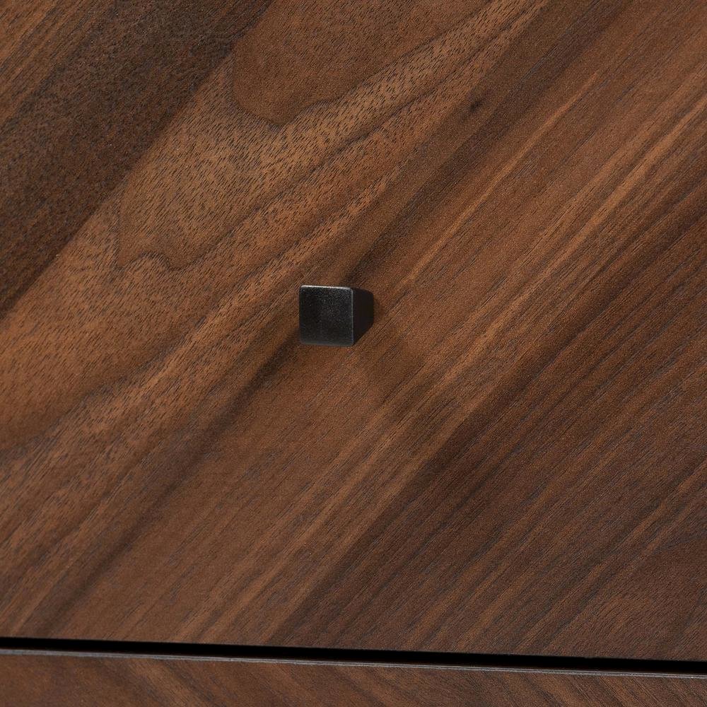 Hartman Mid-Century Modern Walnut Brown Finished Wood 2-Drawer Nightstand