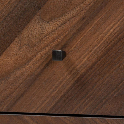 Hartman Mid-Century Modern Walnut Brown Finished Wood 2-Drawer Nightstand