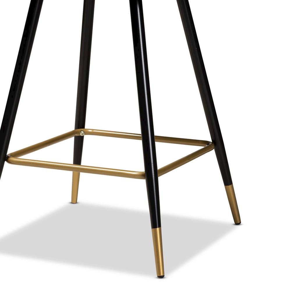Gold Finished Metal 2-Piece Bar Stool Set