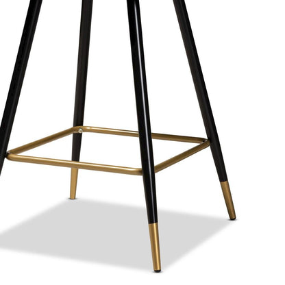 Gold Finished Metal 2-Piece Bar Stool Set