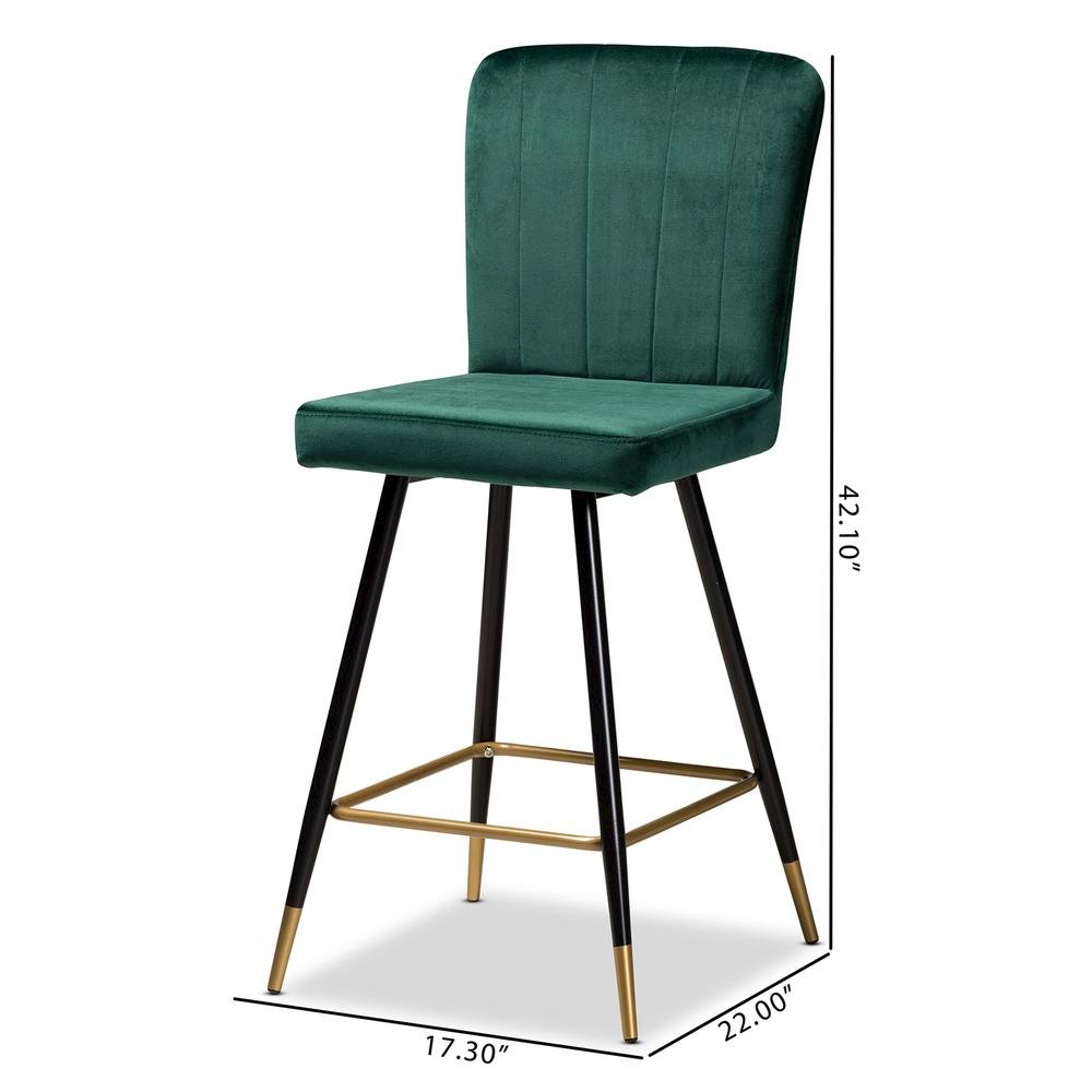 Gold Finished Metal 2-Piece Bar Stool Set