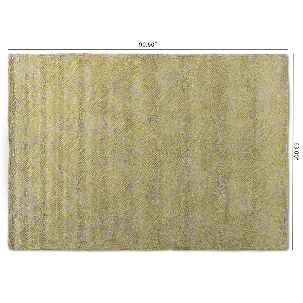 Lime Green and Grey Hand-Tufted Viscose Blend Area Rug