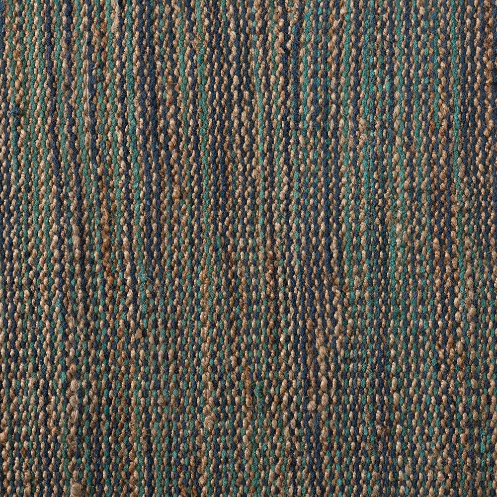 Michigan Modern and Contemporary Blue Handwoven Hemp Blend Area Rug