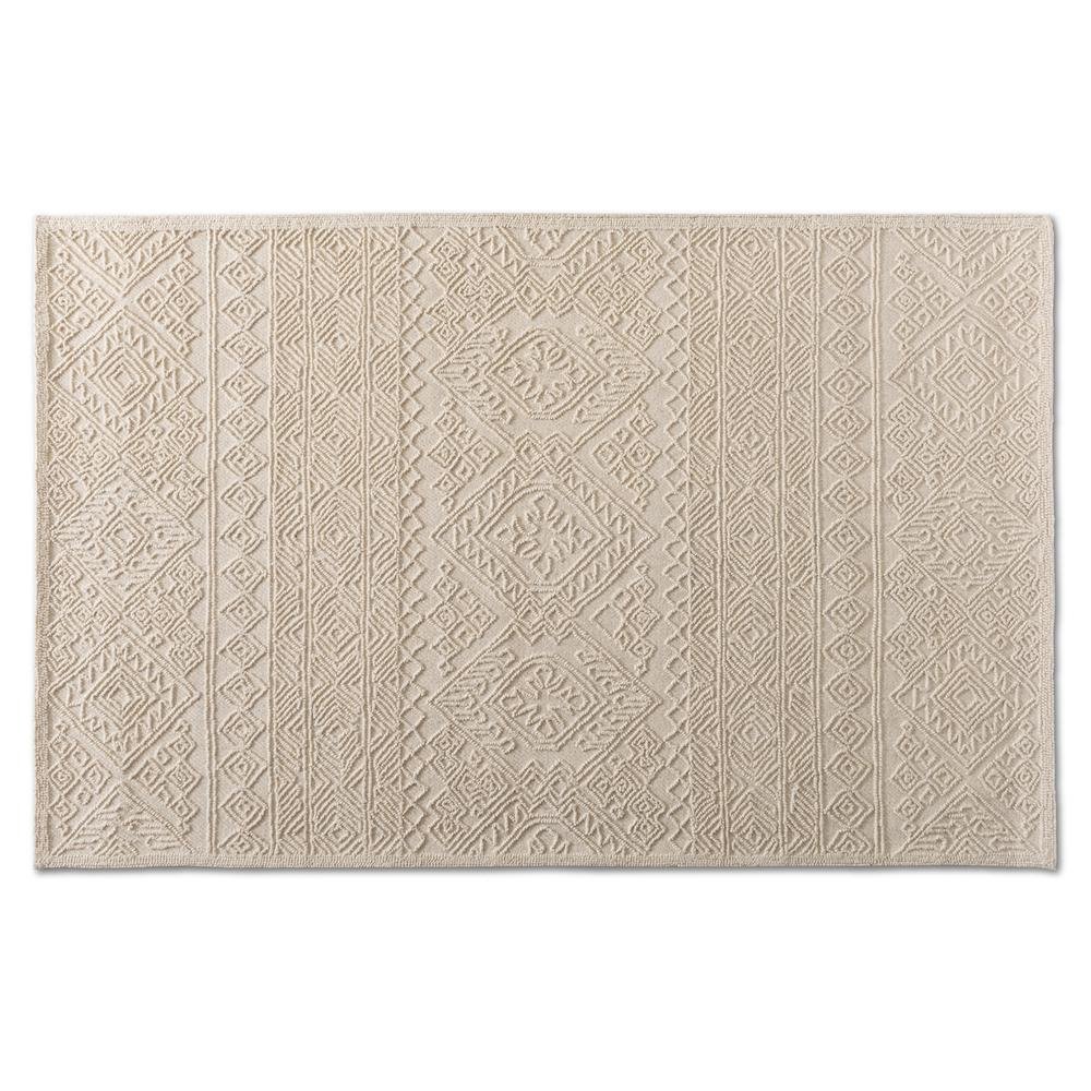 Baxton Studio Linwood Modern and Contemporary Ivory Hand-Tufted Wool Area Rug
